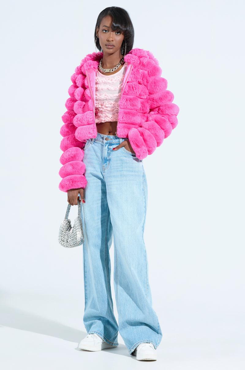 POPCORN FAUX FUR IN PINK Product Image