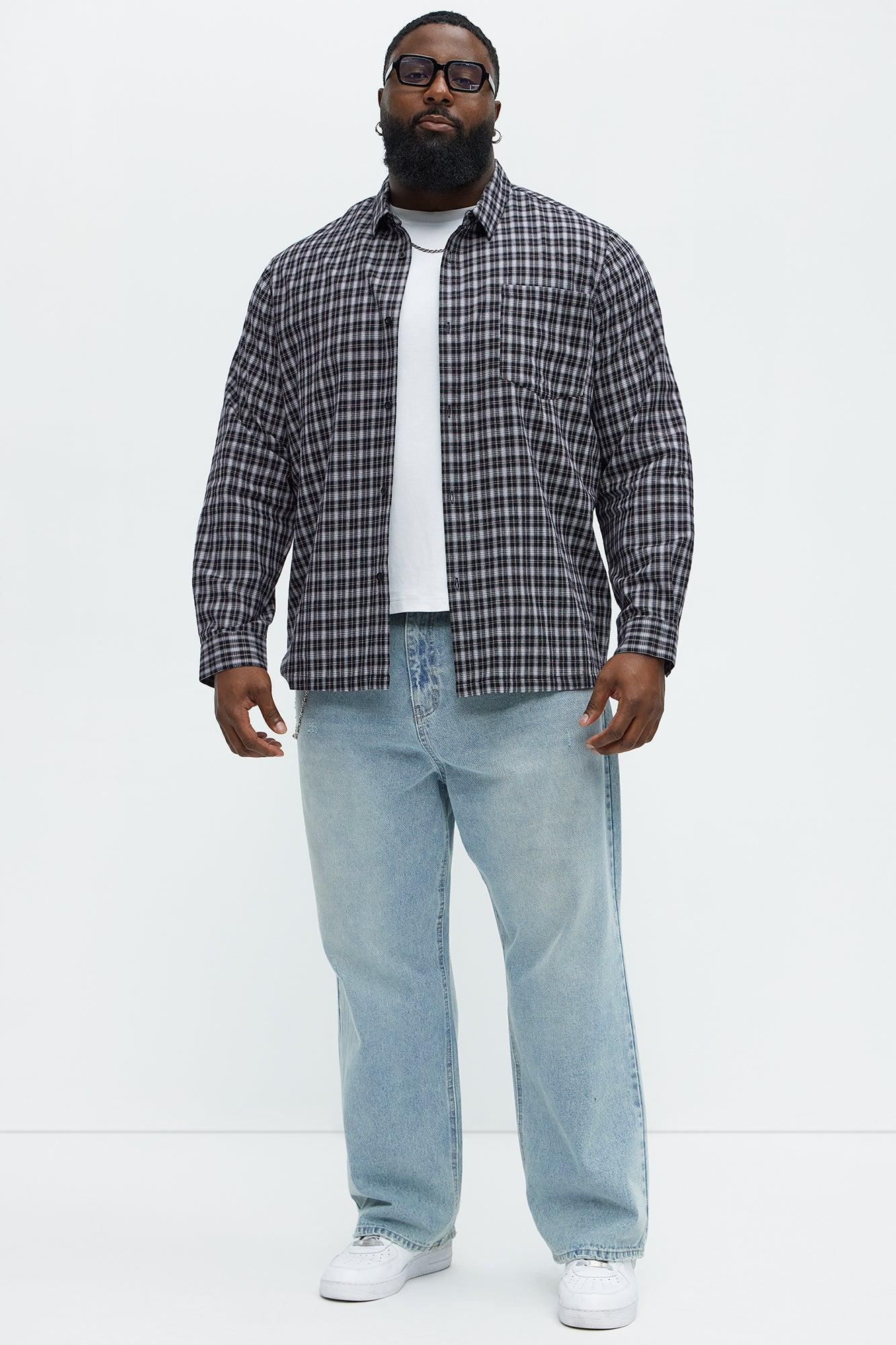 Carson Plaid Classic Long Sleeve Button Up - Black/combo Male Product Image