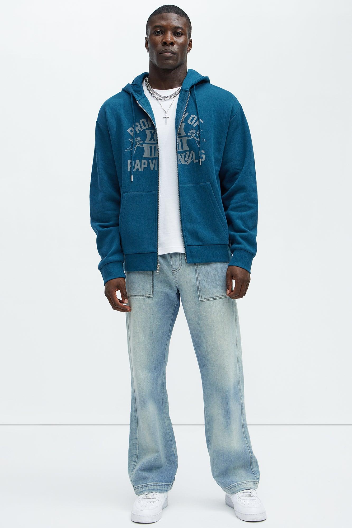 Tyson Rap Vinyls Zip Up Hoodie - Blue Product Image