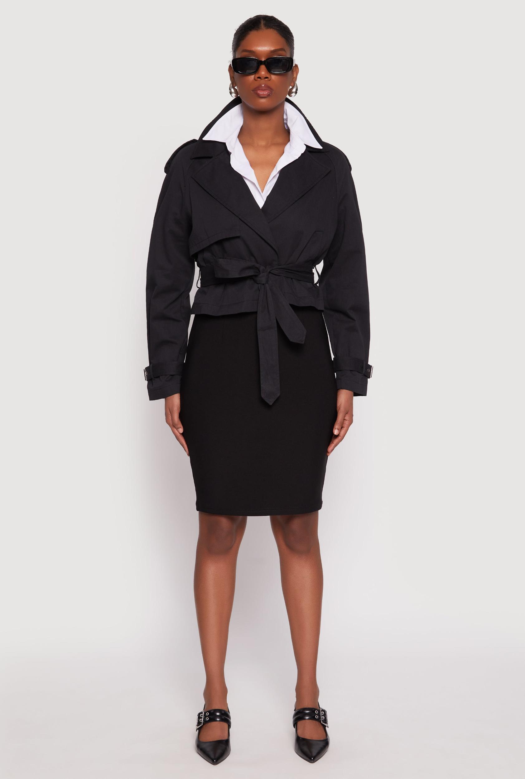 Womens Haute Monde Cropped Trench Coat Product Image