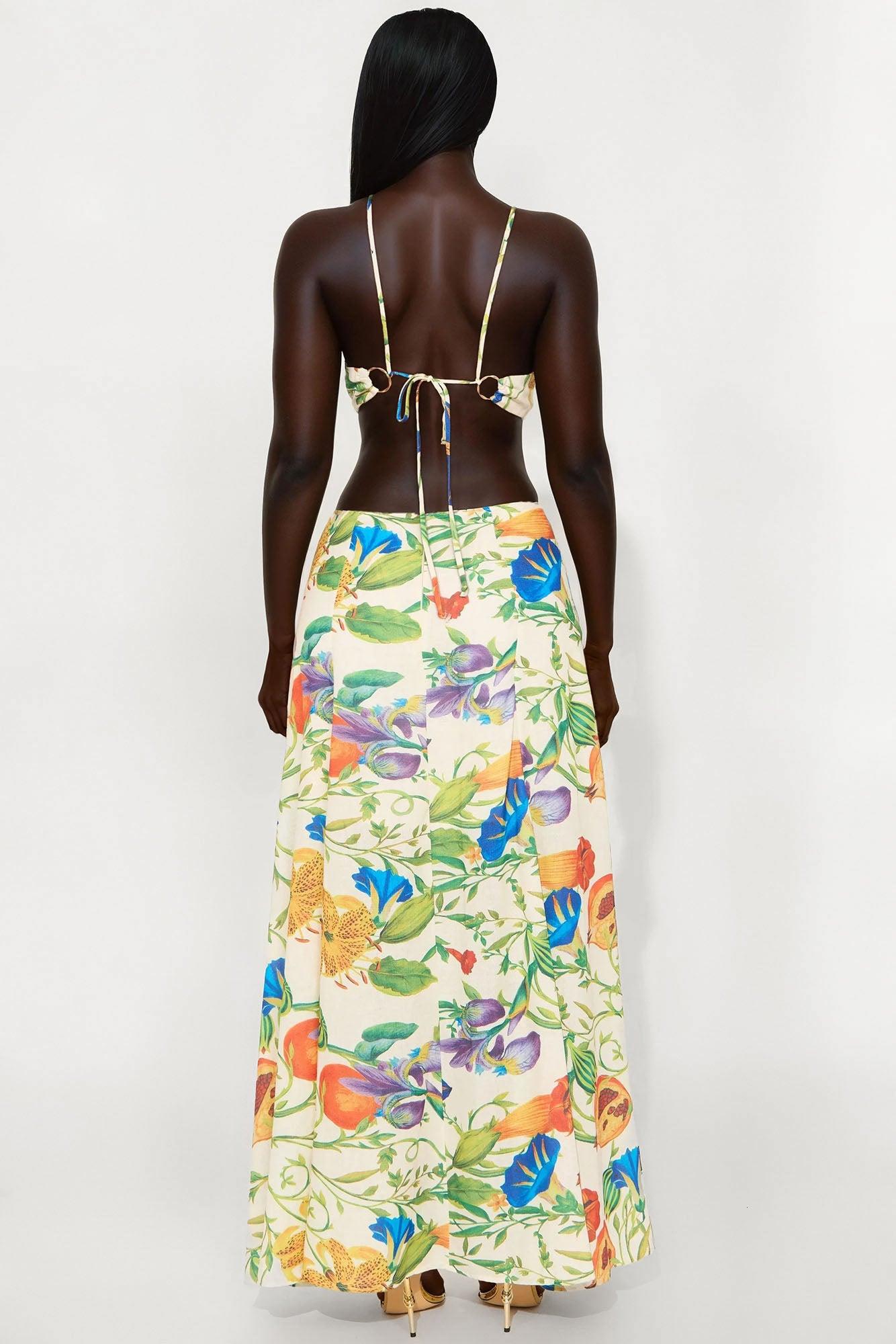 Italian Coast Linen Maxi Dress - Ivory/combo Female Product Image