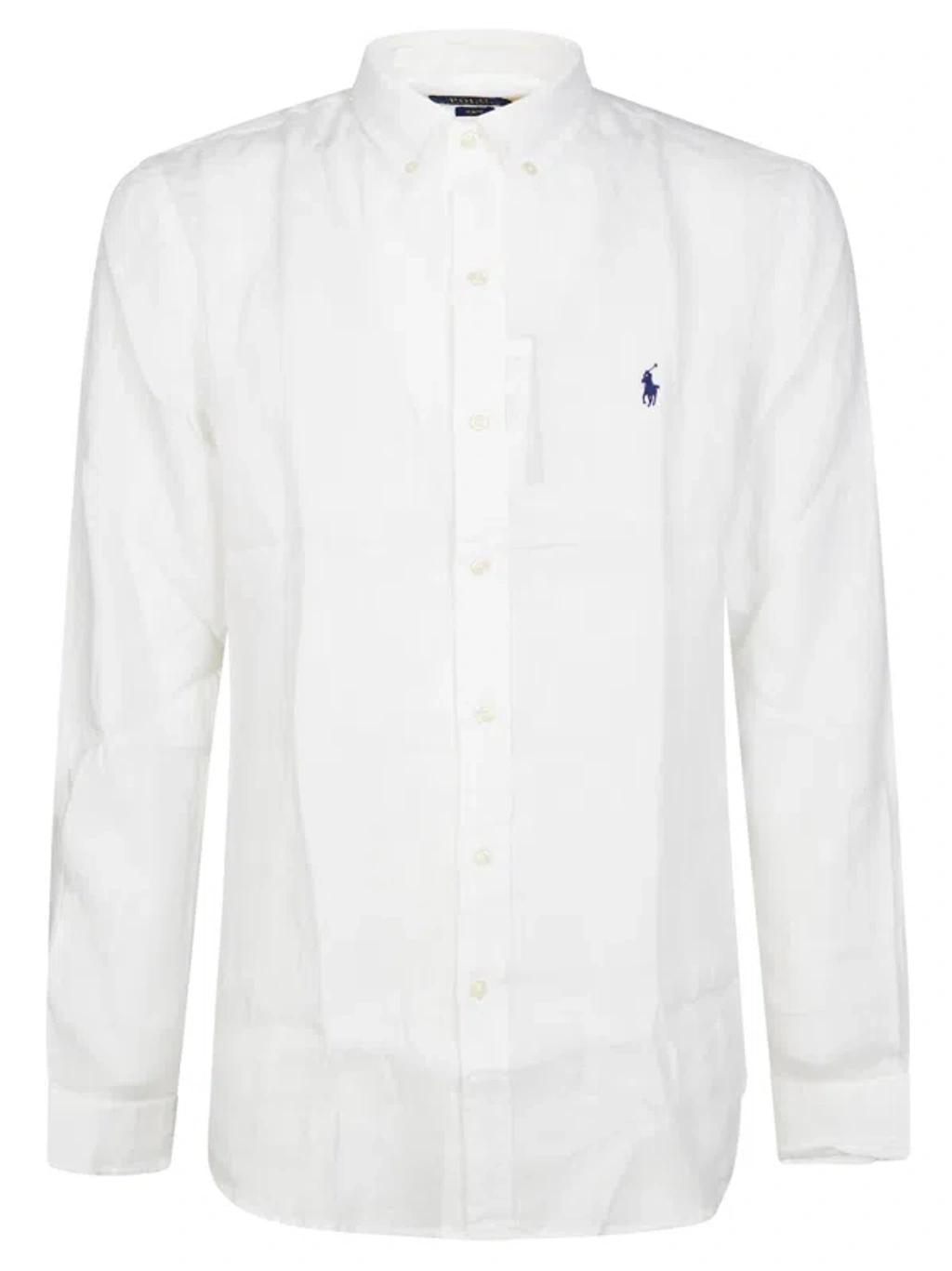 POLO RALPH LAUREN Long-sleeved Button-down Shirt With Tailored Fit In White Product Image