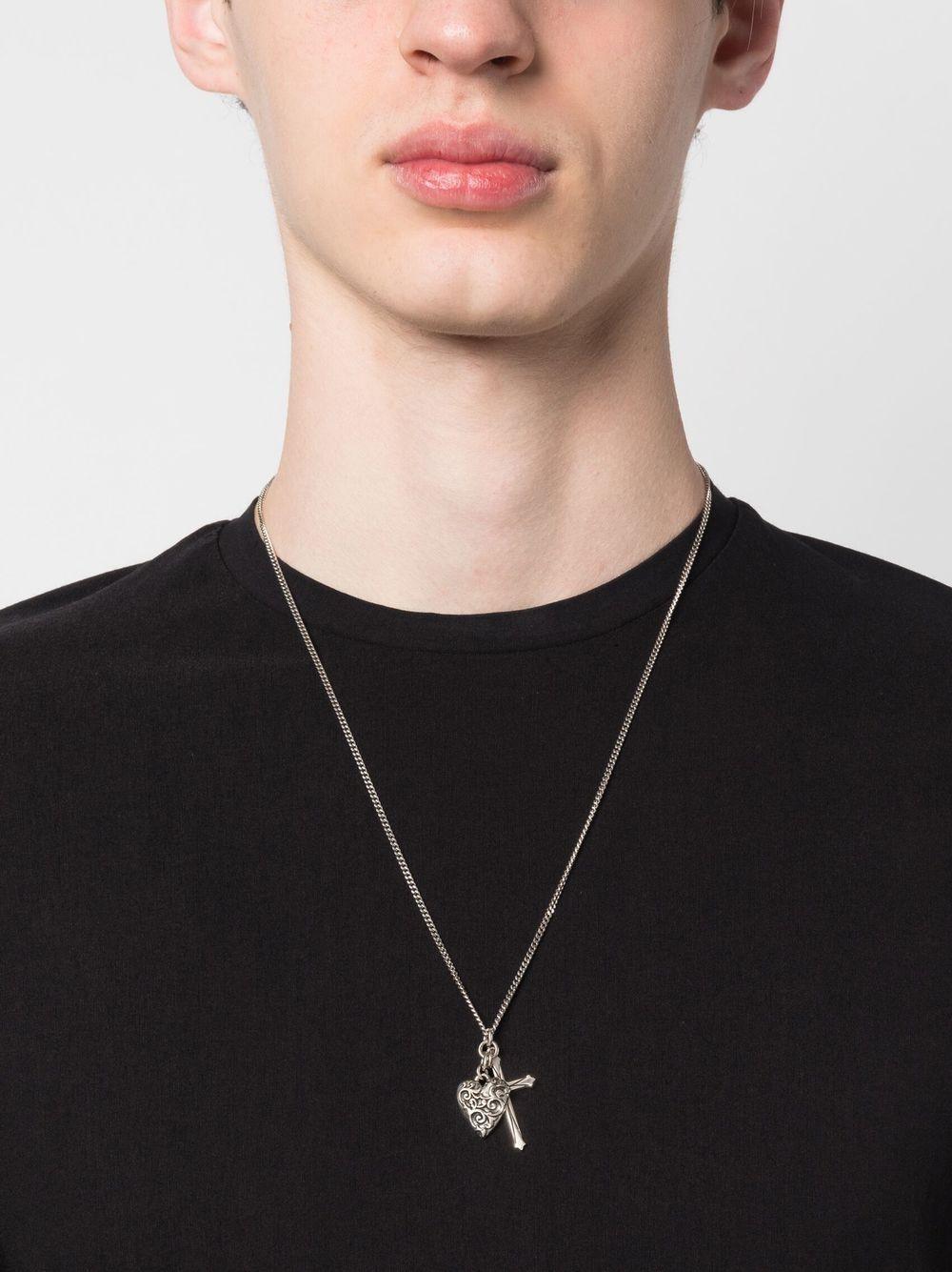 cross and arabesque heart pendant Product Image