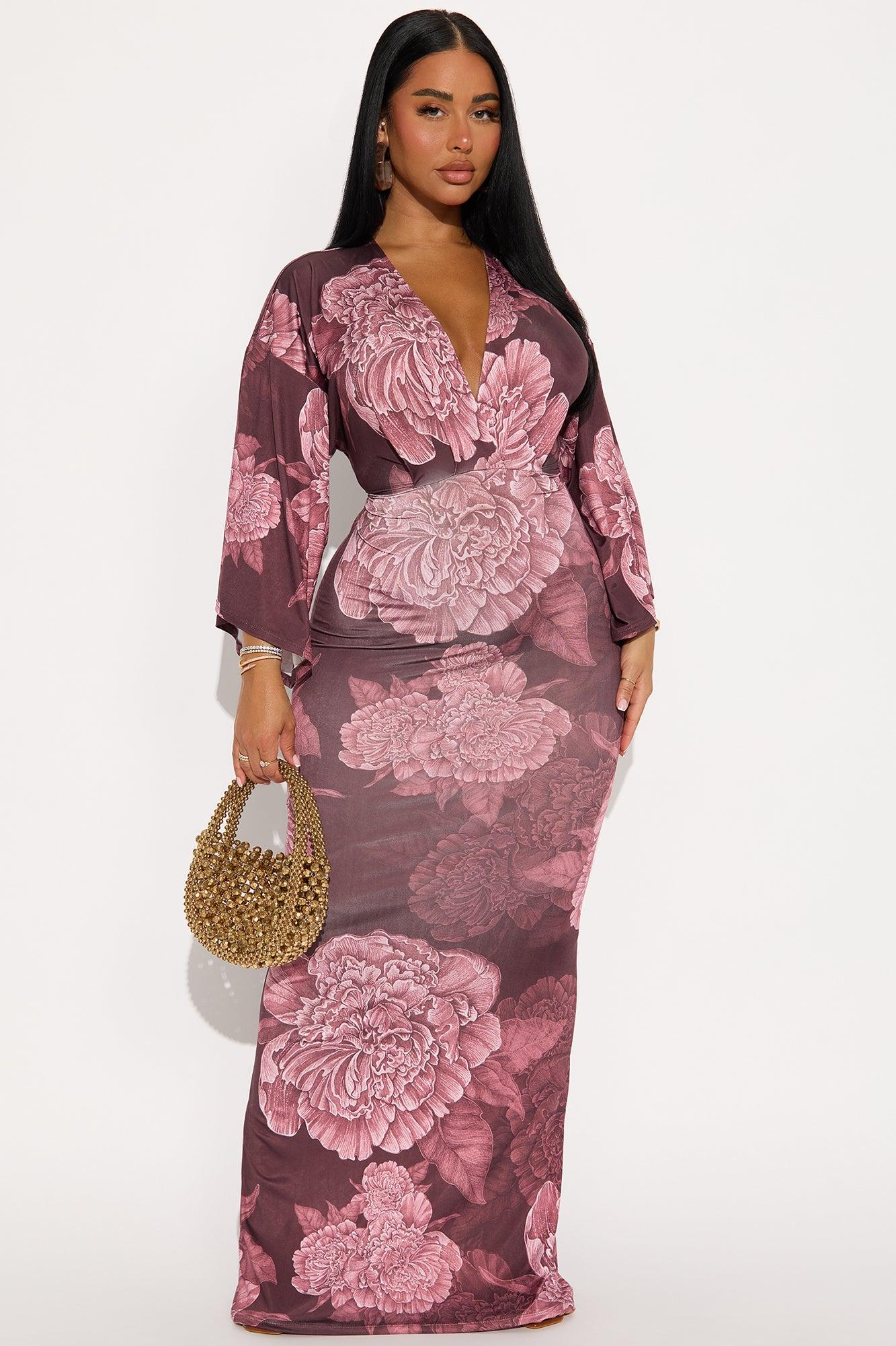 Maisie Floral Maxi Dress - Mauve/combo Female Product Image