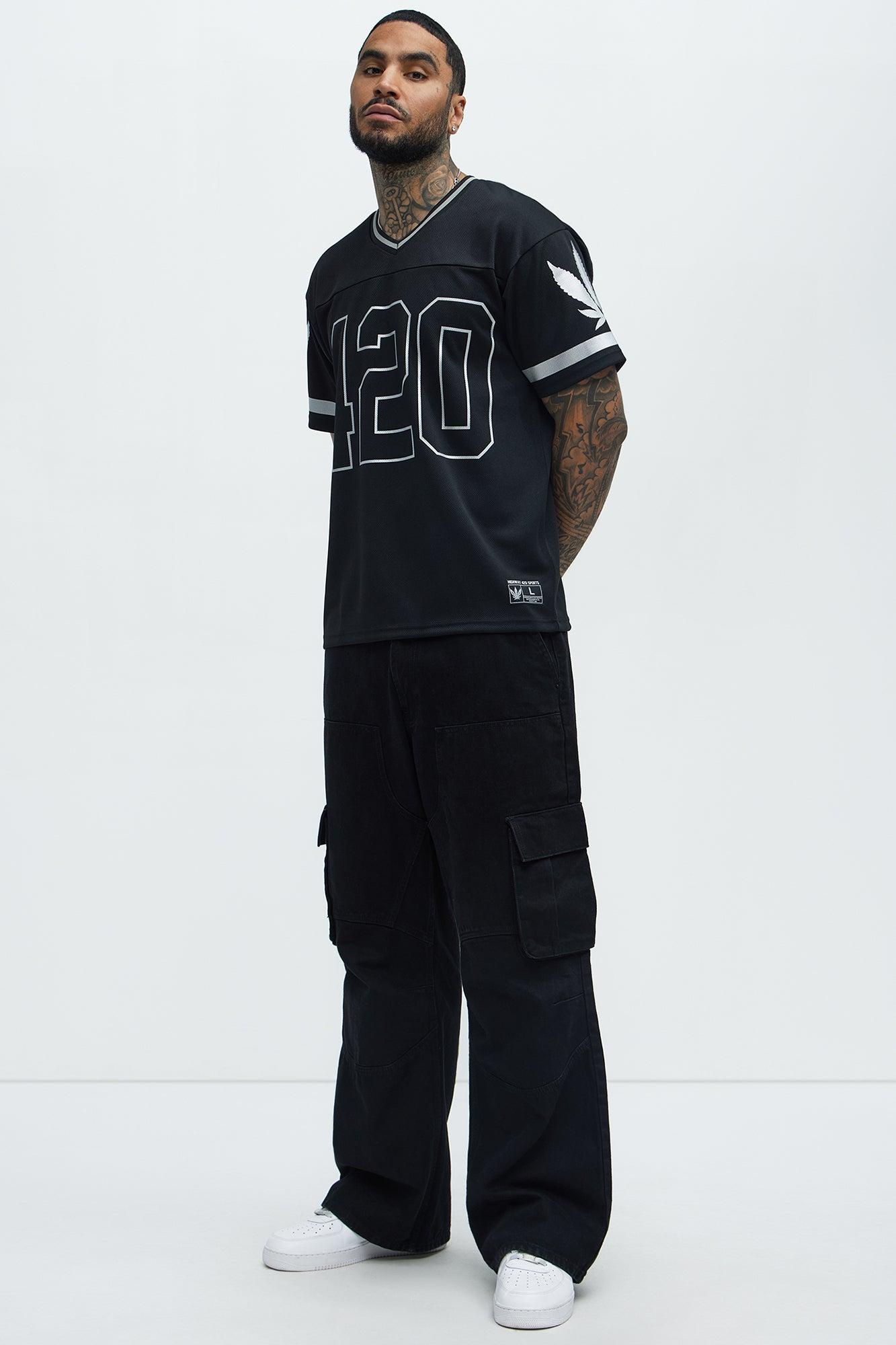 420 Mesh Football Jersey - Black Product Image