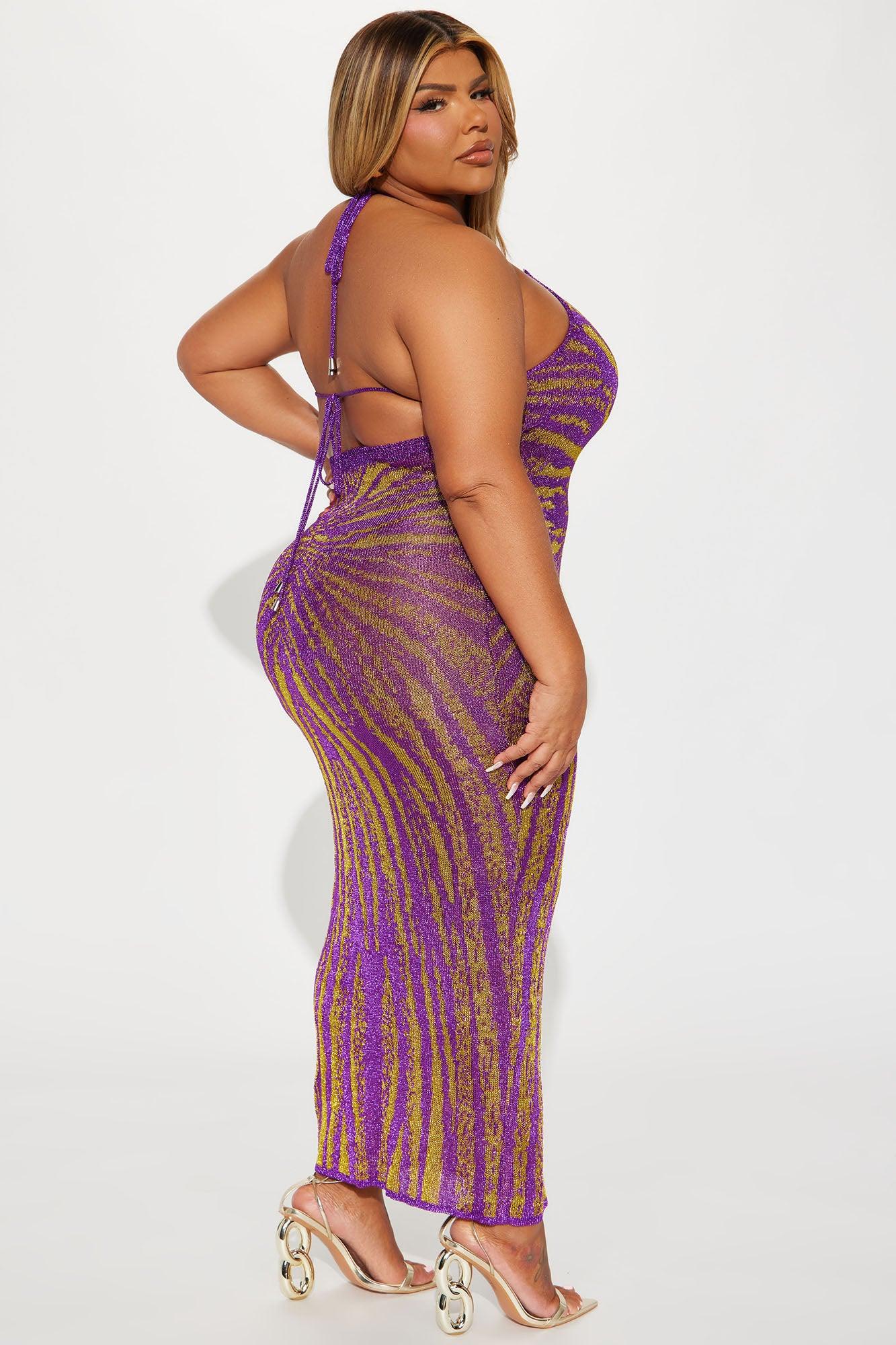 Leila Crochet Maxi Dress - Purple/combo Product Image