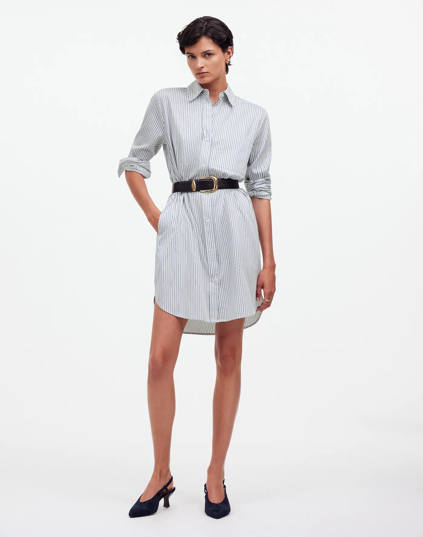 Y-Neck Relaxed Shirtdress Product Image