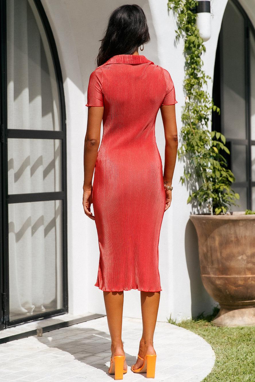 Cloudy Lives Midi Dress Orange Product Image