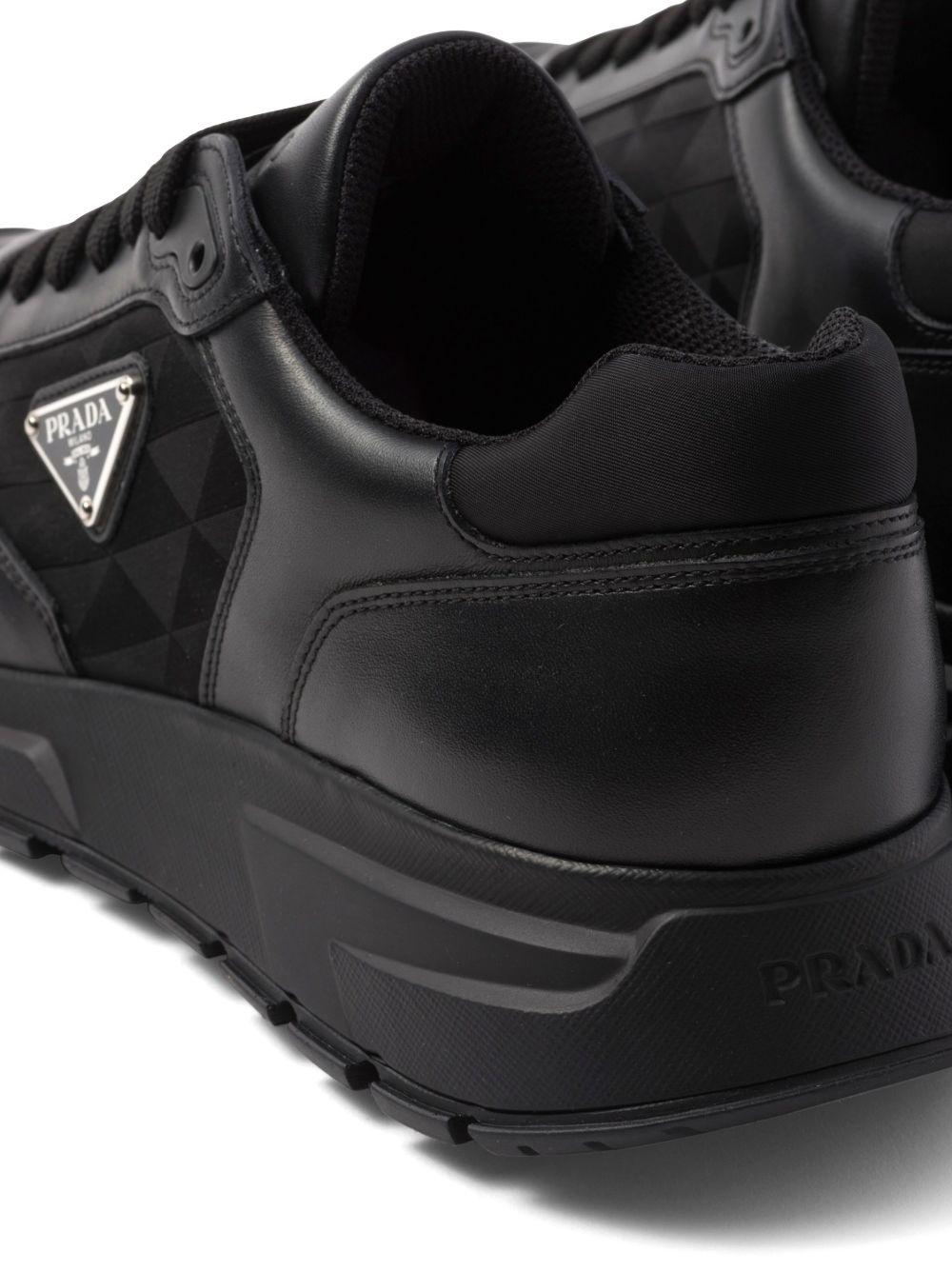 logo-jacquard leather sneakers Product Image