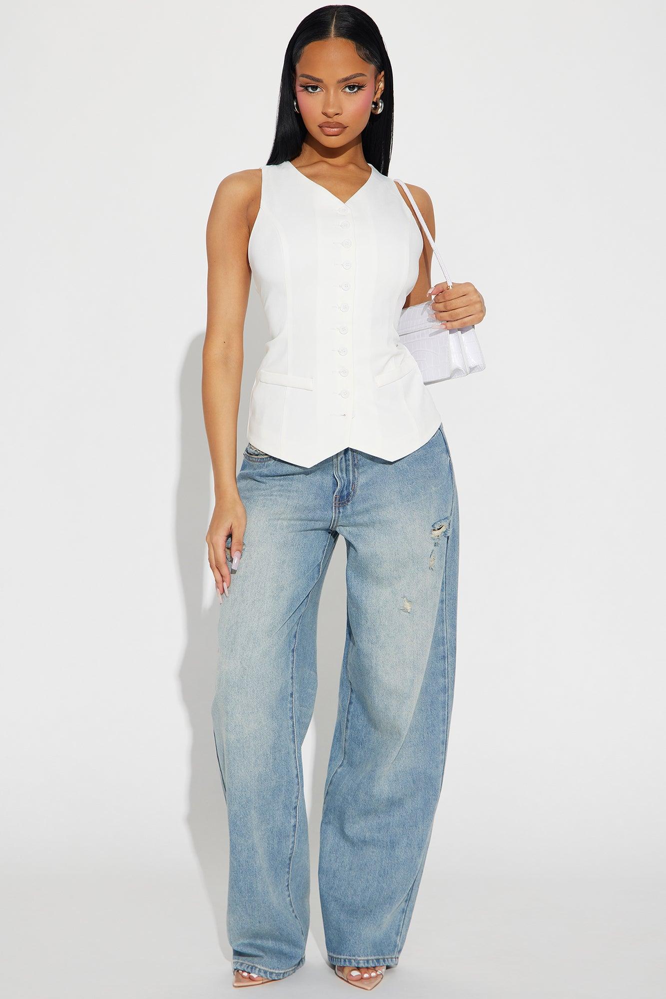 Brooklyn Babe Vest Top - White Product Image