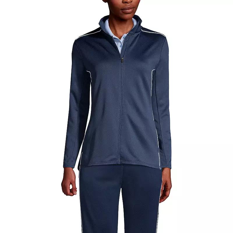 Women's Lands' End School Uniform Active Track Jacket, Size: Large, Blue Product Image