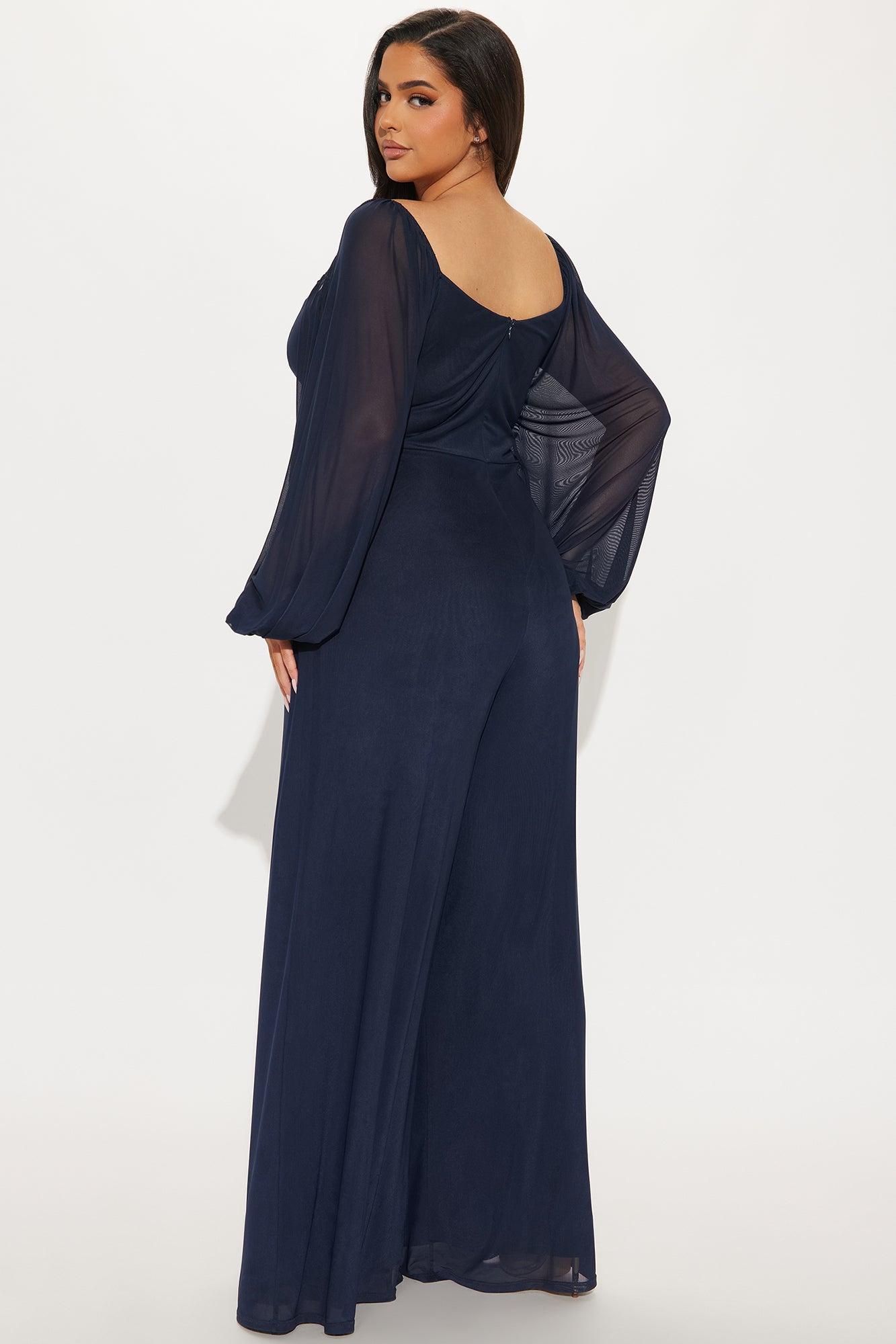 Ethereal Love Mesh Jumpsuit - Navy Product Image