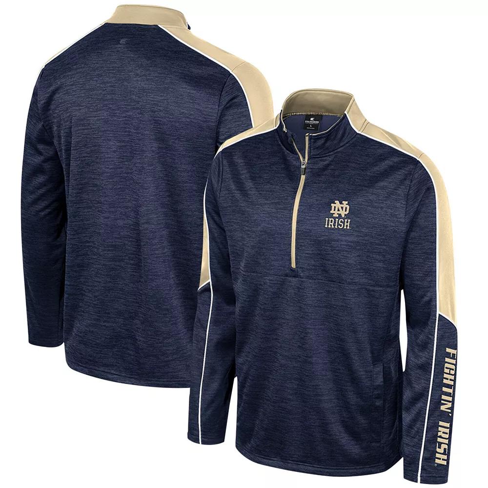 Men's Colosseum Navy Notre Dame Fighting Irish Marled Half-Zip Jacket,  Product Image