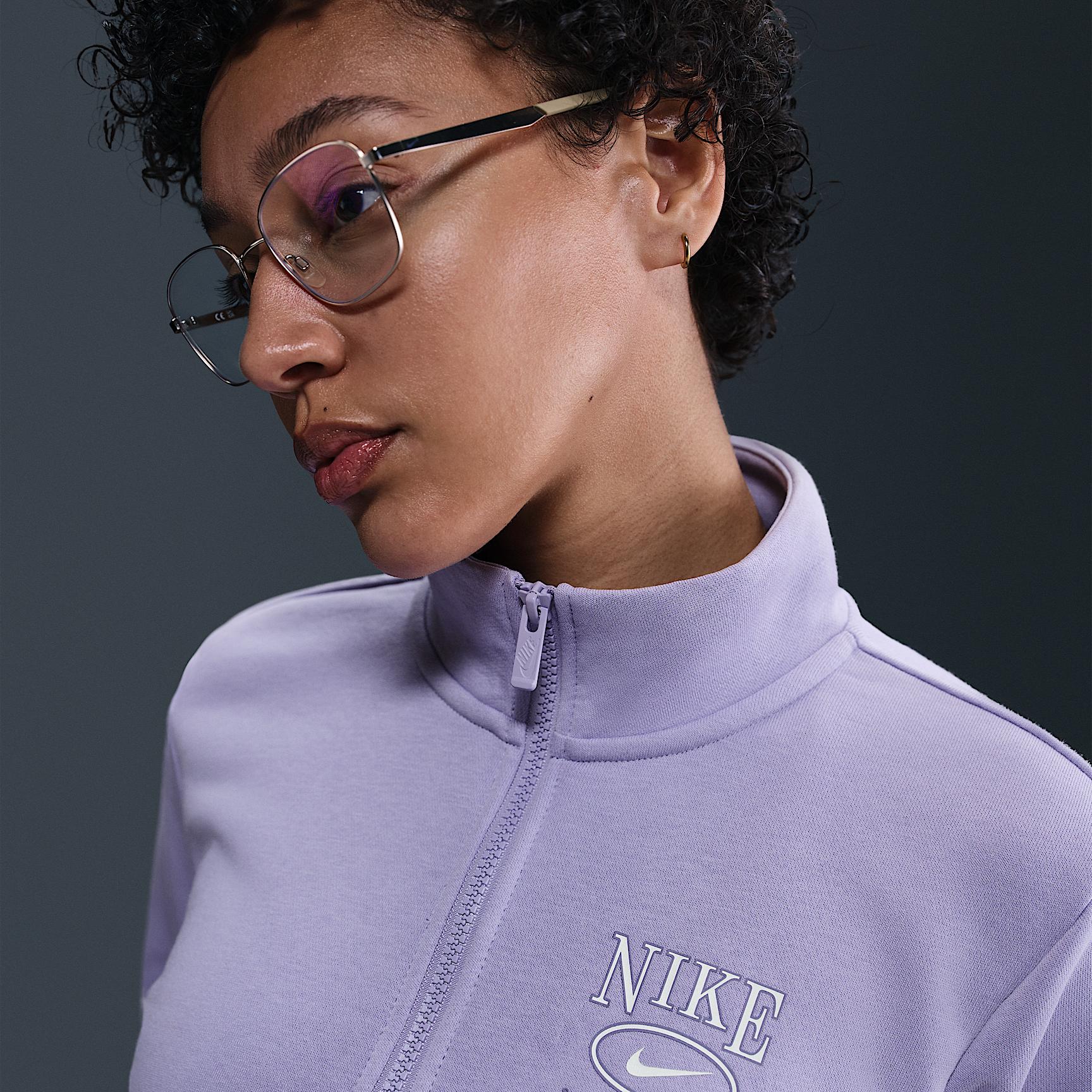 Womens Nike Sportswear Club Fleece Mock-Neck 1/2-Zip Graphic Top | HJ0985-533 Product Image