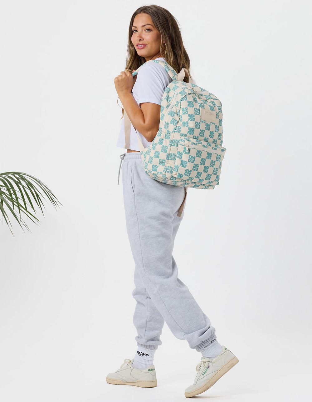 ALOHA Collection Pua Check Travel Light Backpack - TURQ COMBO Product Image