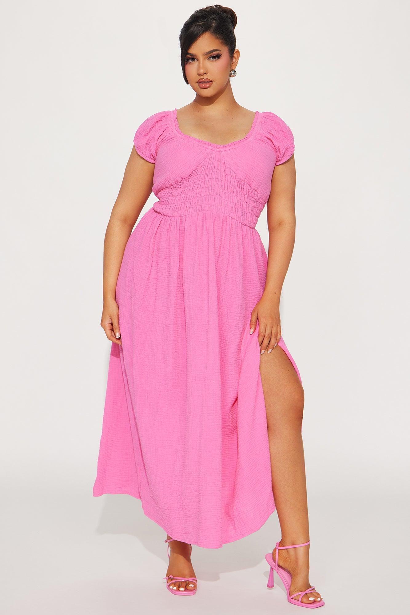 Leah Gauze Maxi Dress - Pink Product Image