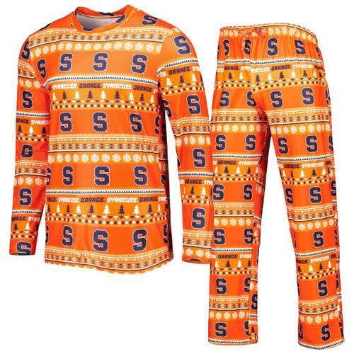 Men's Concepts Sport Orange Syracuse Orange Swivel Long Sleeve T-Shirt & Pants Sleep Set at Nordstrom,  Product Image