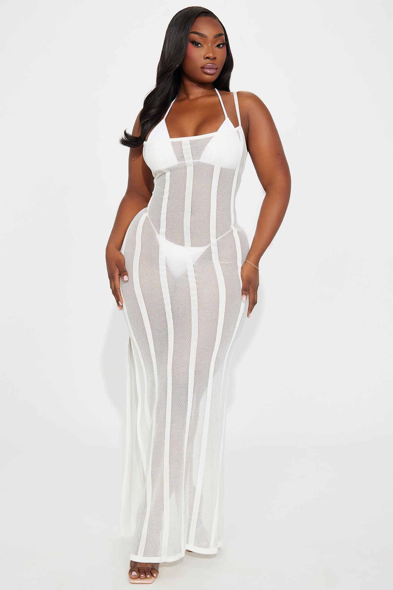 Krystie Crochet Cover Up Maxi Dress  - White Product Image
