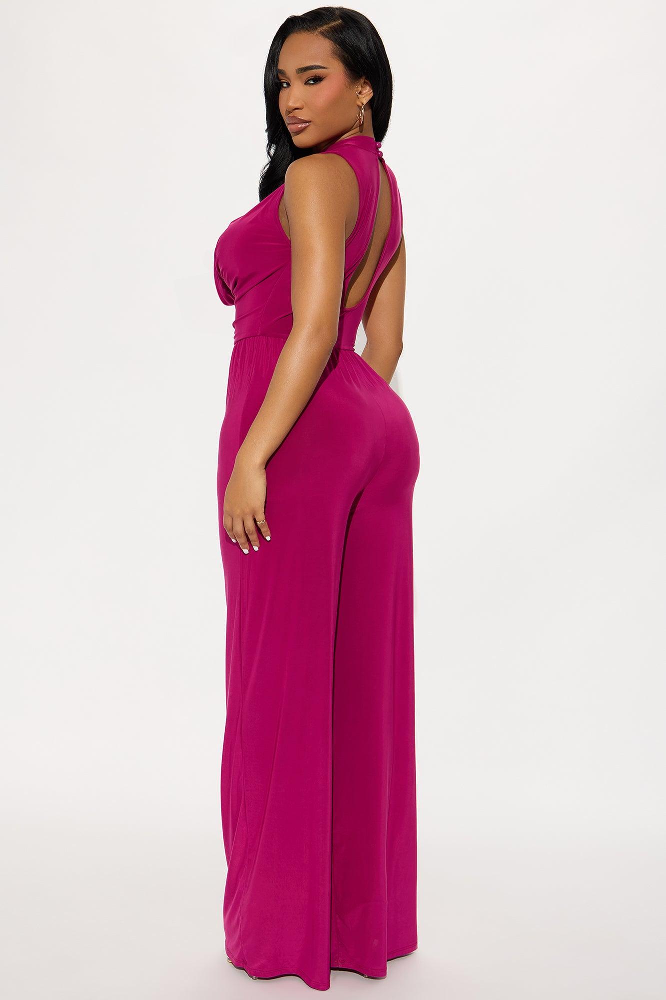 Marissa Cowl Neck Jumpsuit - Magenta Product Image