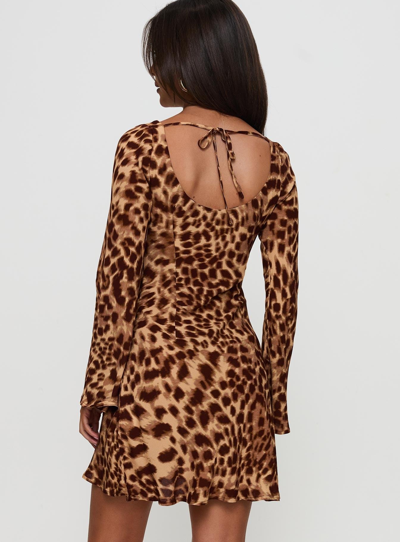 Halo Bias Mini Dress Leopard Product Image