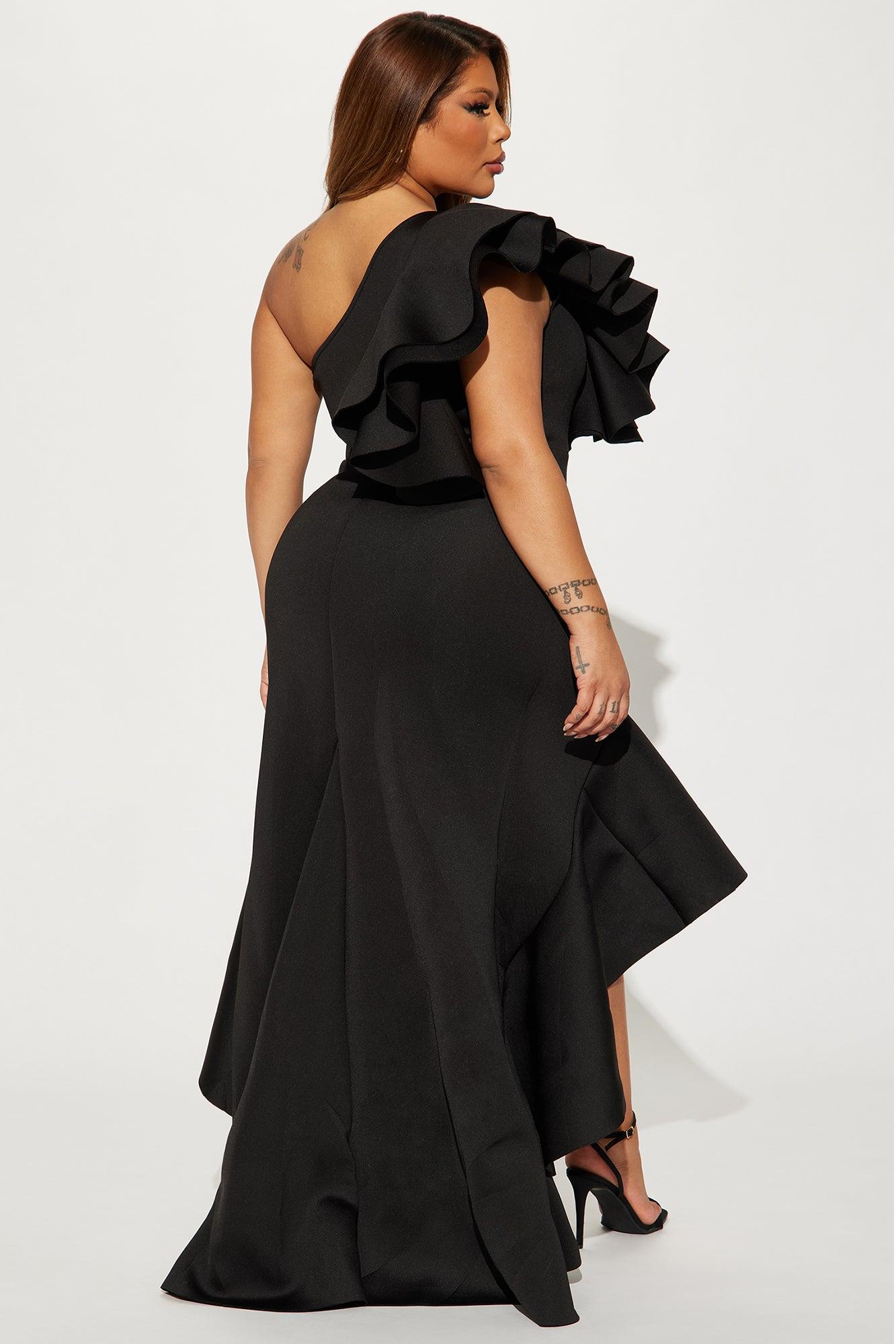Claire Ruffle Maxi Dress - Black Product Image