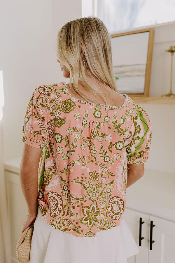 Sweet Gesture Front Tie Floral Top Product Image