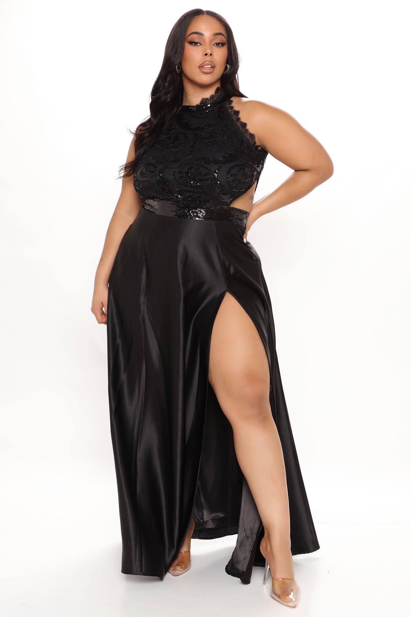 Simple Elegance Satin Maxi Gown - Black Product Image