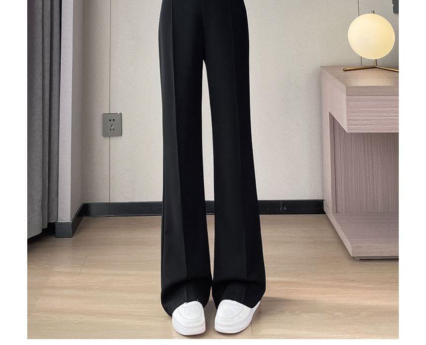 High Waist Plain Flared Pants (Various Designs) Product Image