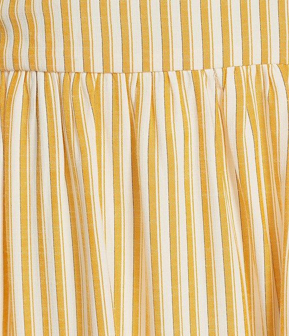 Skies Are Blue Stripe Print V-Neck Cap Sleeve Ruffle Mini Dress Product Image