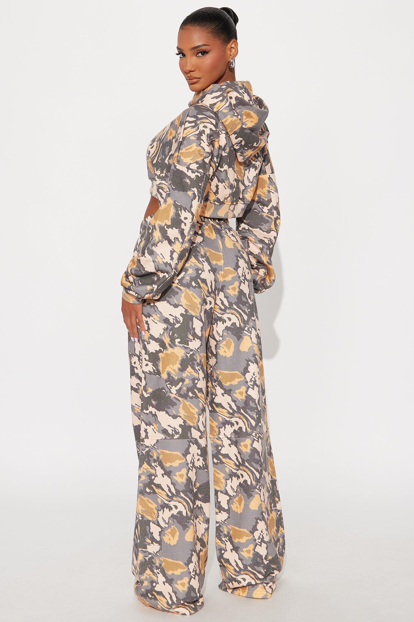 Always Lucky Camo Pant Set - Grey/combo Female Product Image