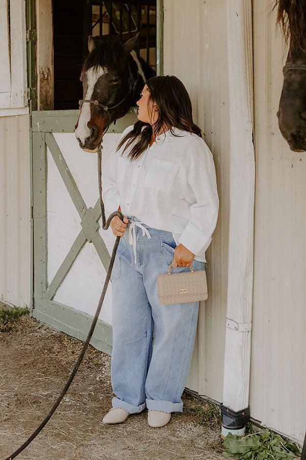 RISEN Lillian High Waist Barrel Leg Cargo Jean Curves Product Image