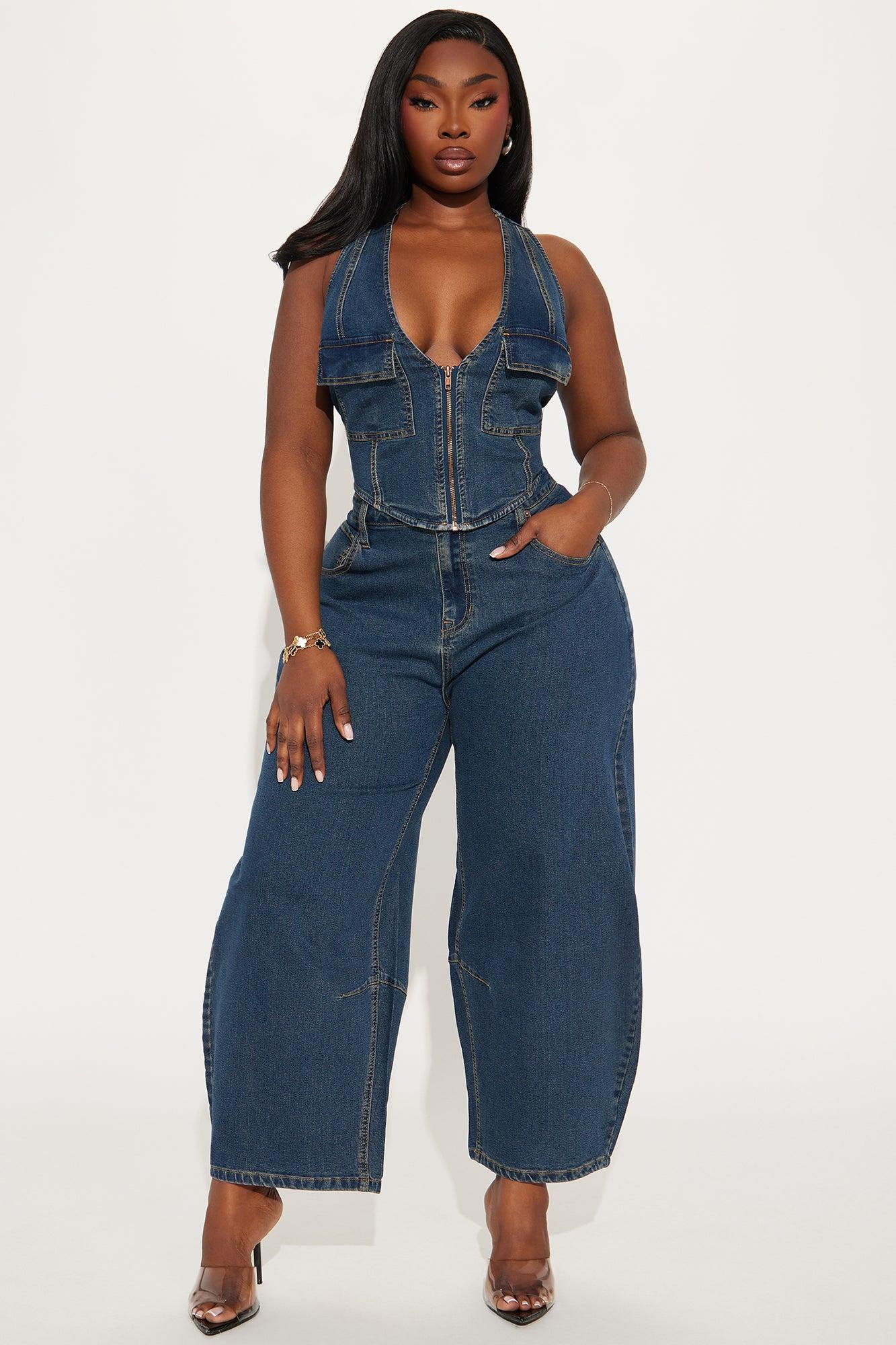 Taylor Barrel Jean Set - Dark Wash Product Image