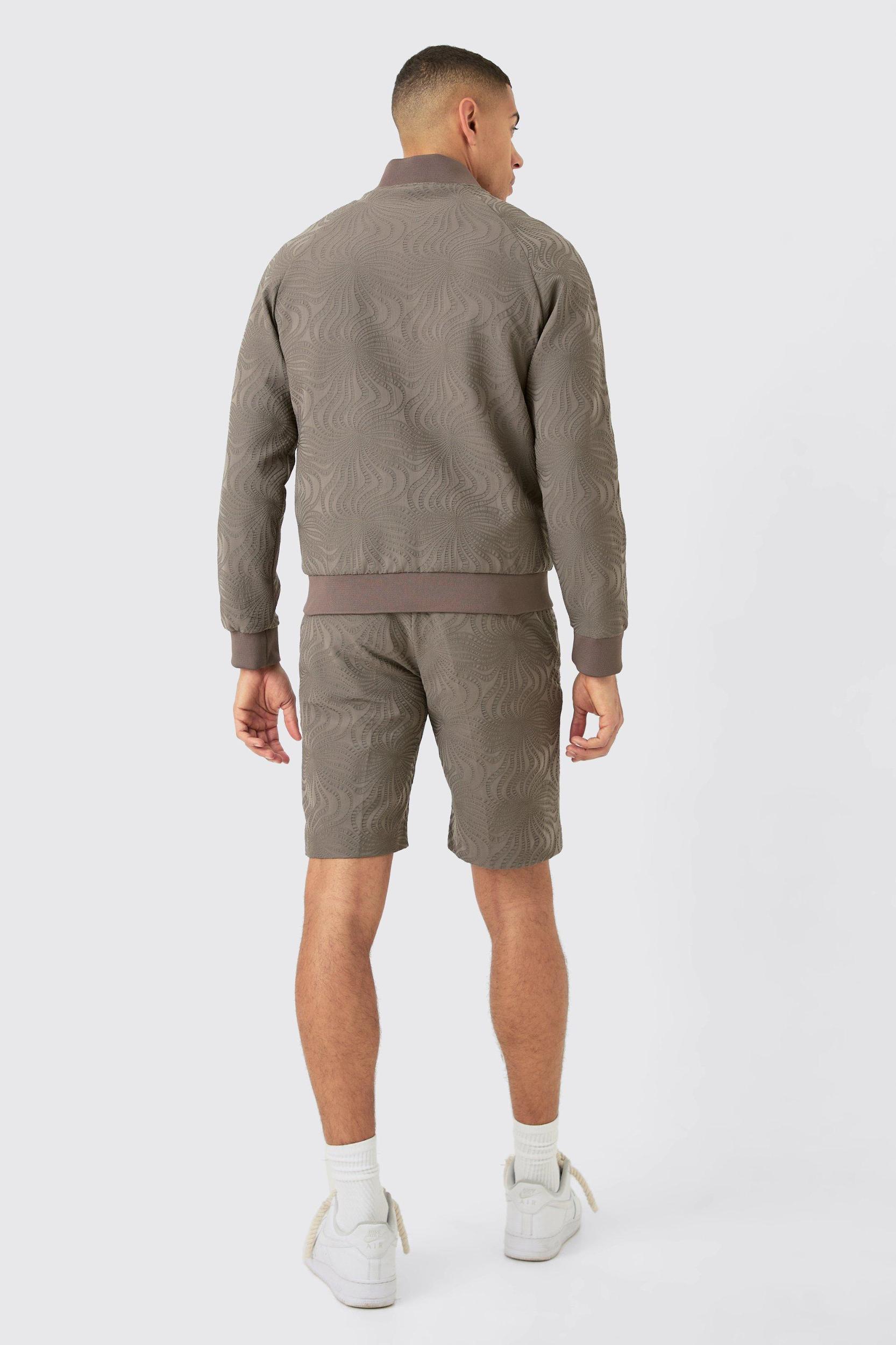 Textured Regular Fit Tailored Bomber Jacket | boohooMAN USA Product Image