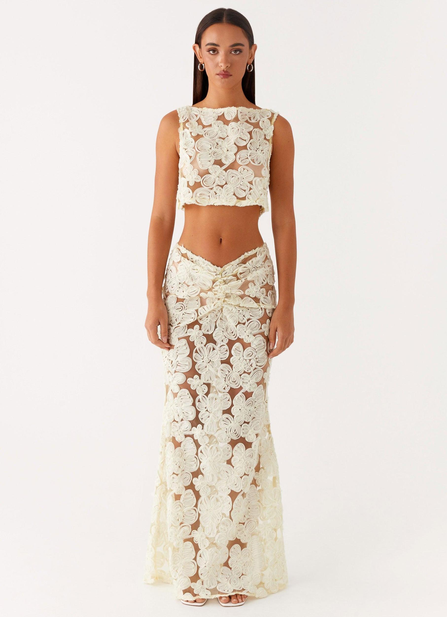 Fiorella Floret Maxi Skirt - Yellow Product Image