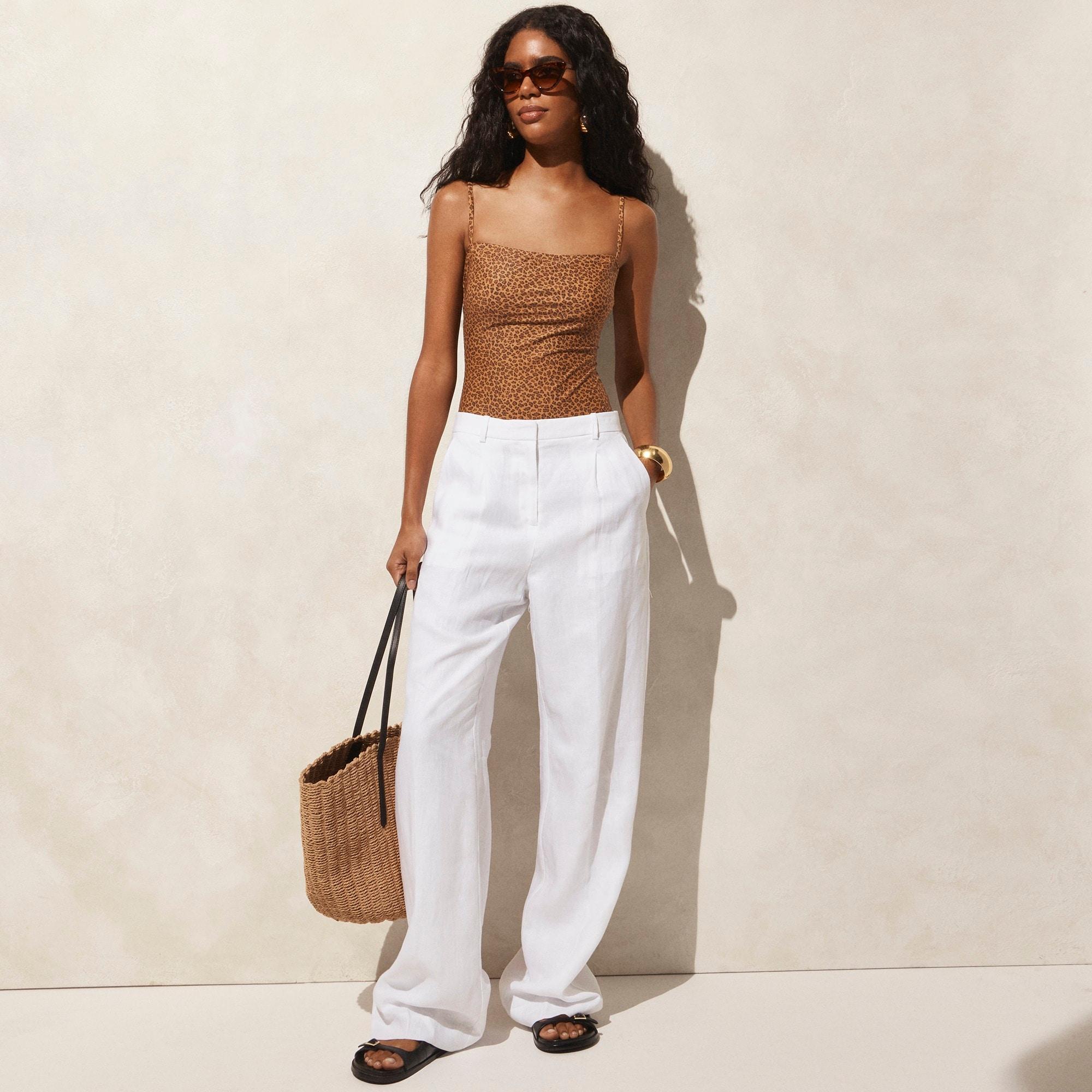 Squareneck one-piece in leopard print Product Image