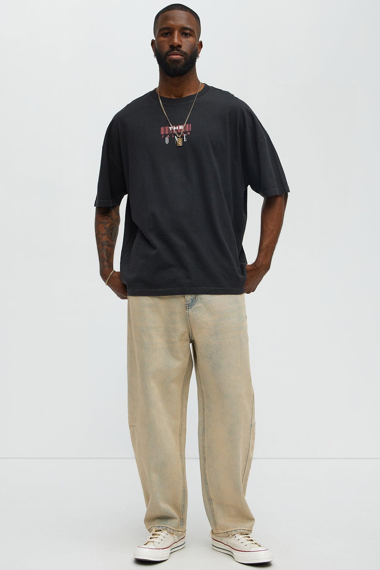 The Fallen One Oversized Short Sleeve Tee - Black Wash Product Image