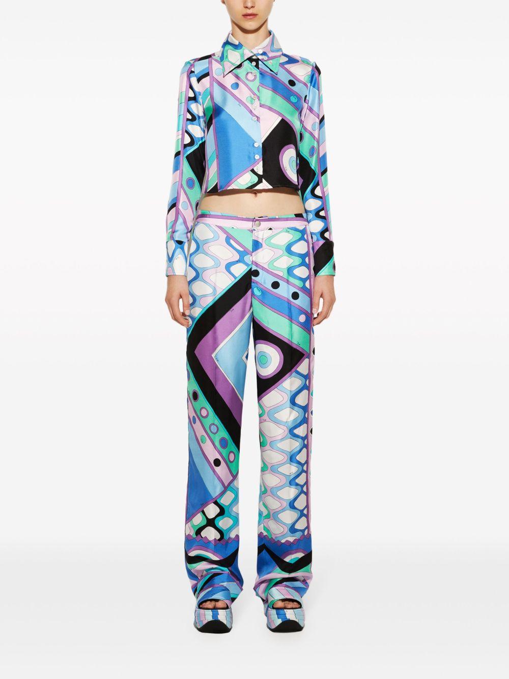 Vivara-print silk trousers Product Image