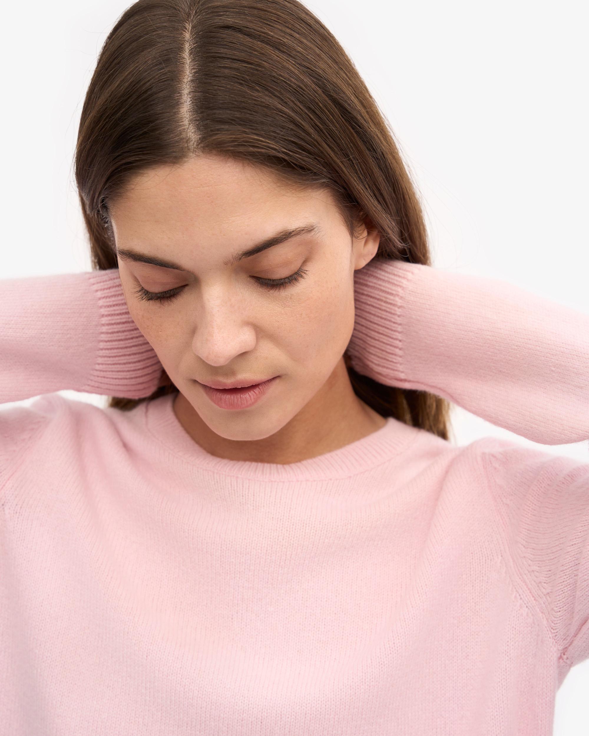 Women Classic Merino Wool Crew - Faded Pink Product Image