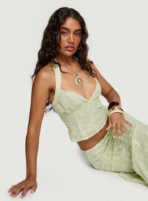 Aspyn Halter Top Sage Product Image