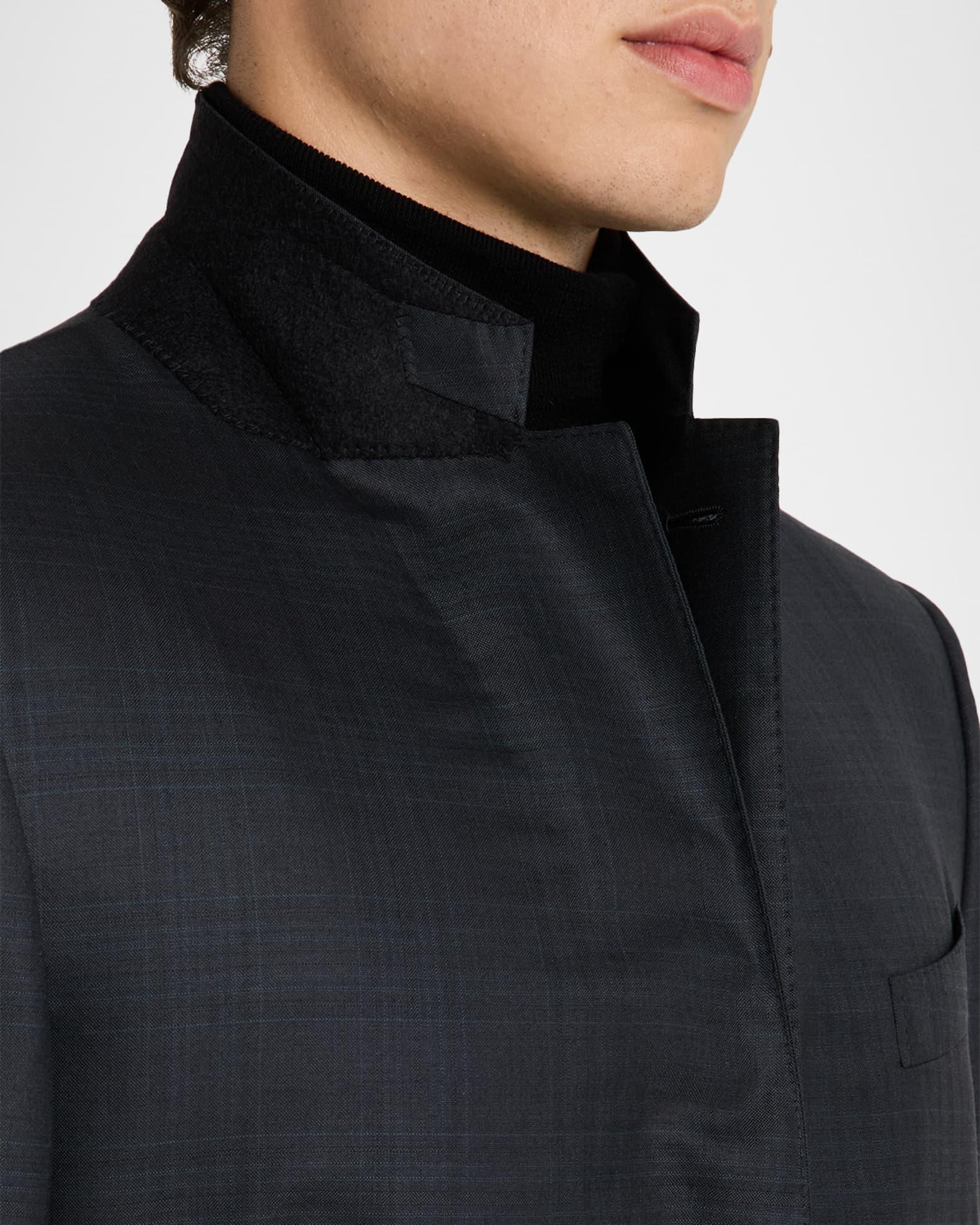 Men's Wool Woven Plaid Two-Piece Suit Product Image