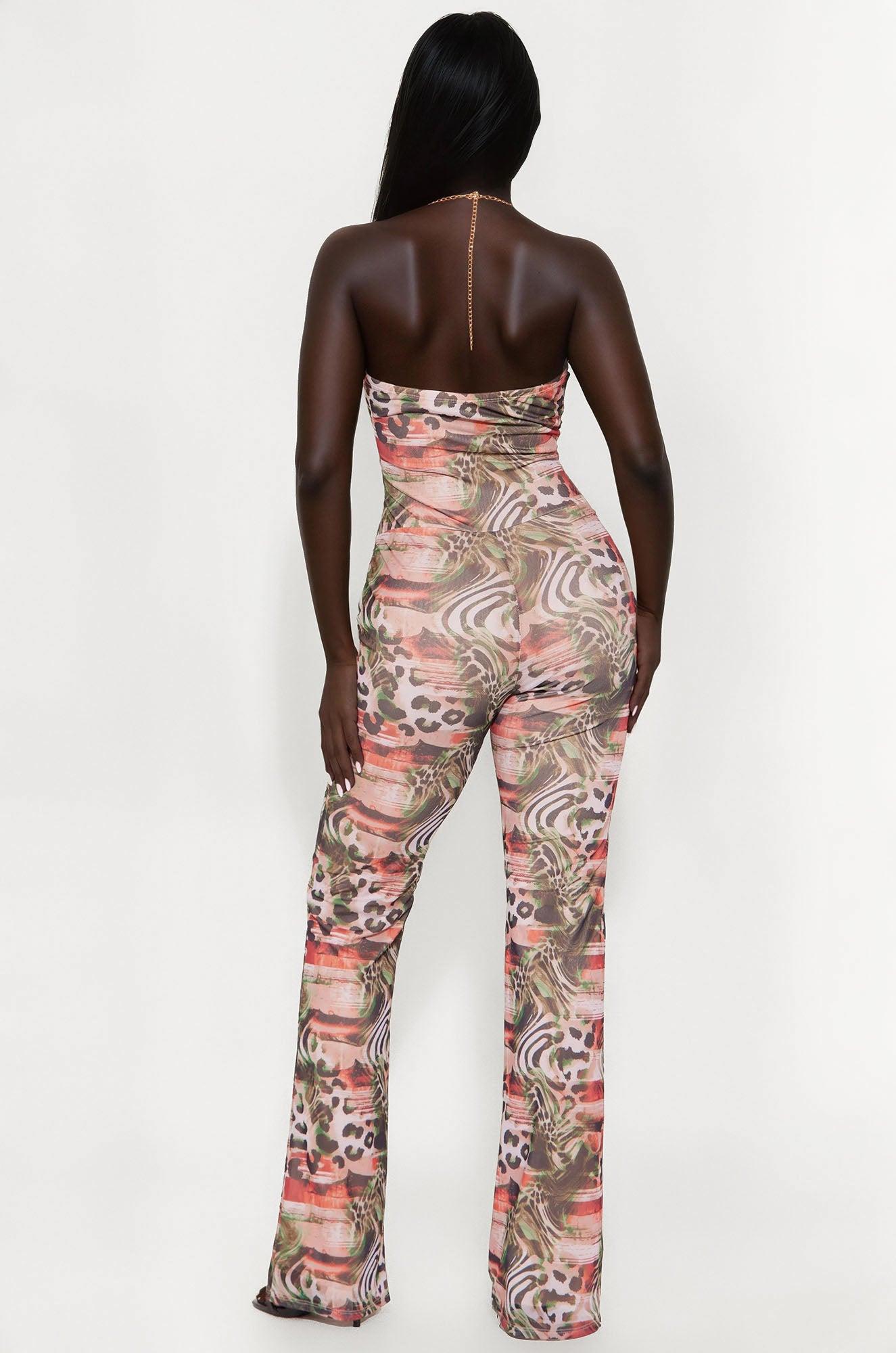 Miami Sunrise Mesh Jumpsuit - Green/combo Female Product Image