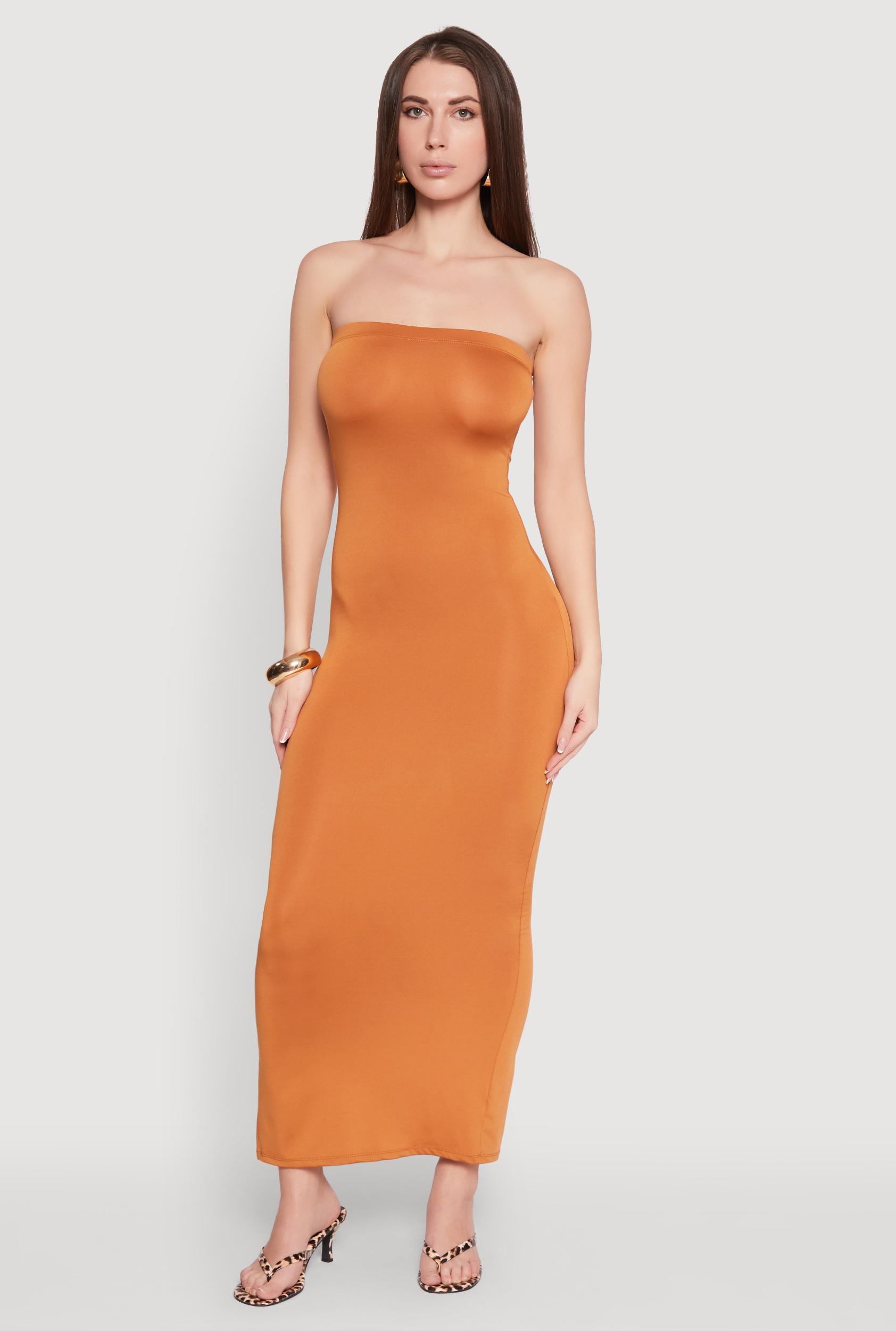 Womens Slit Back Maxi Tube Dress Product Image