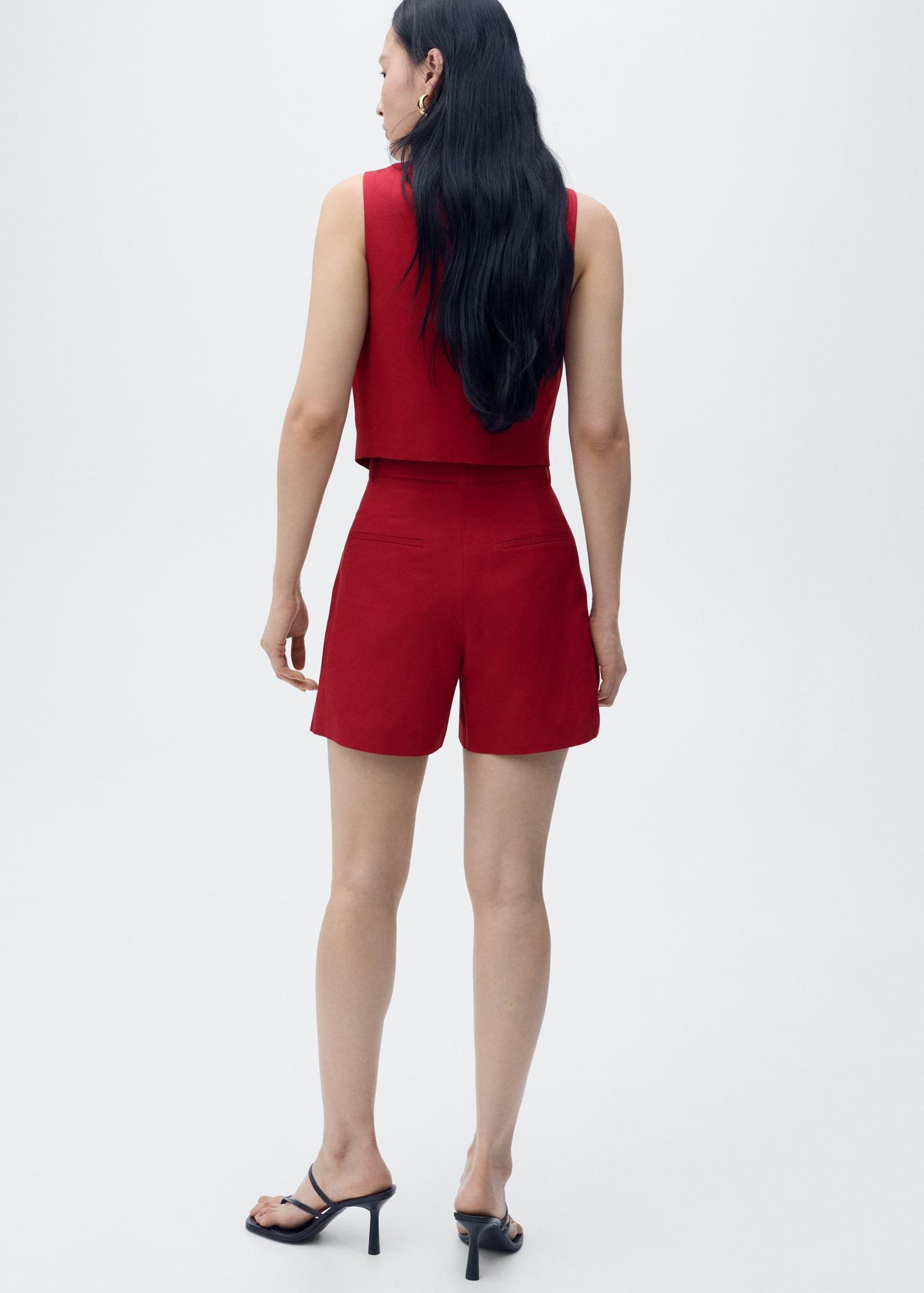 Linen-blend suit bermuda shorts - Women | MANGO USA Product Image