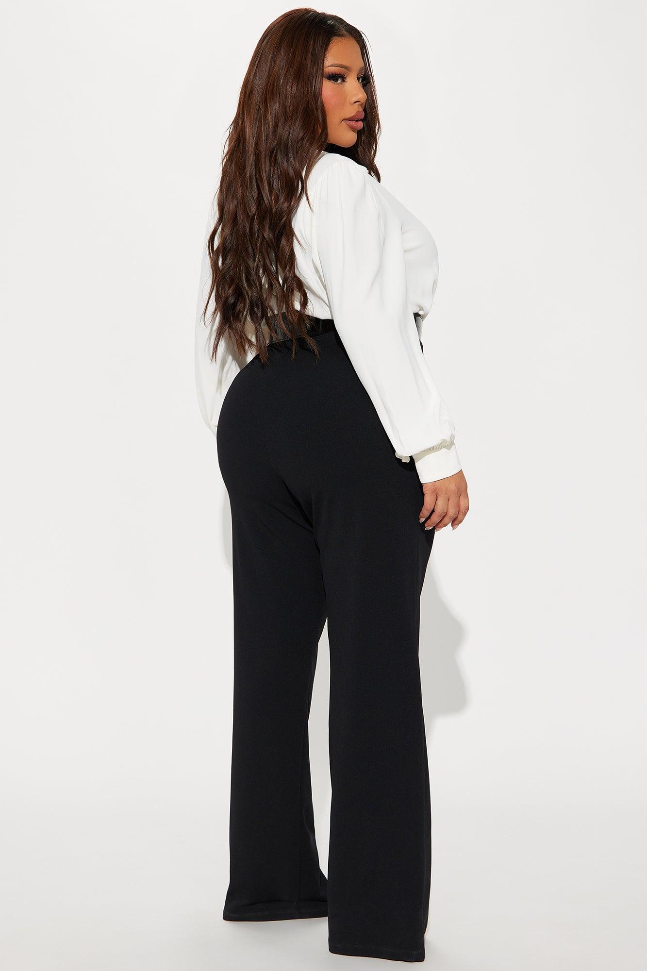 All Facts Jumpsuit - White/Black Product Image