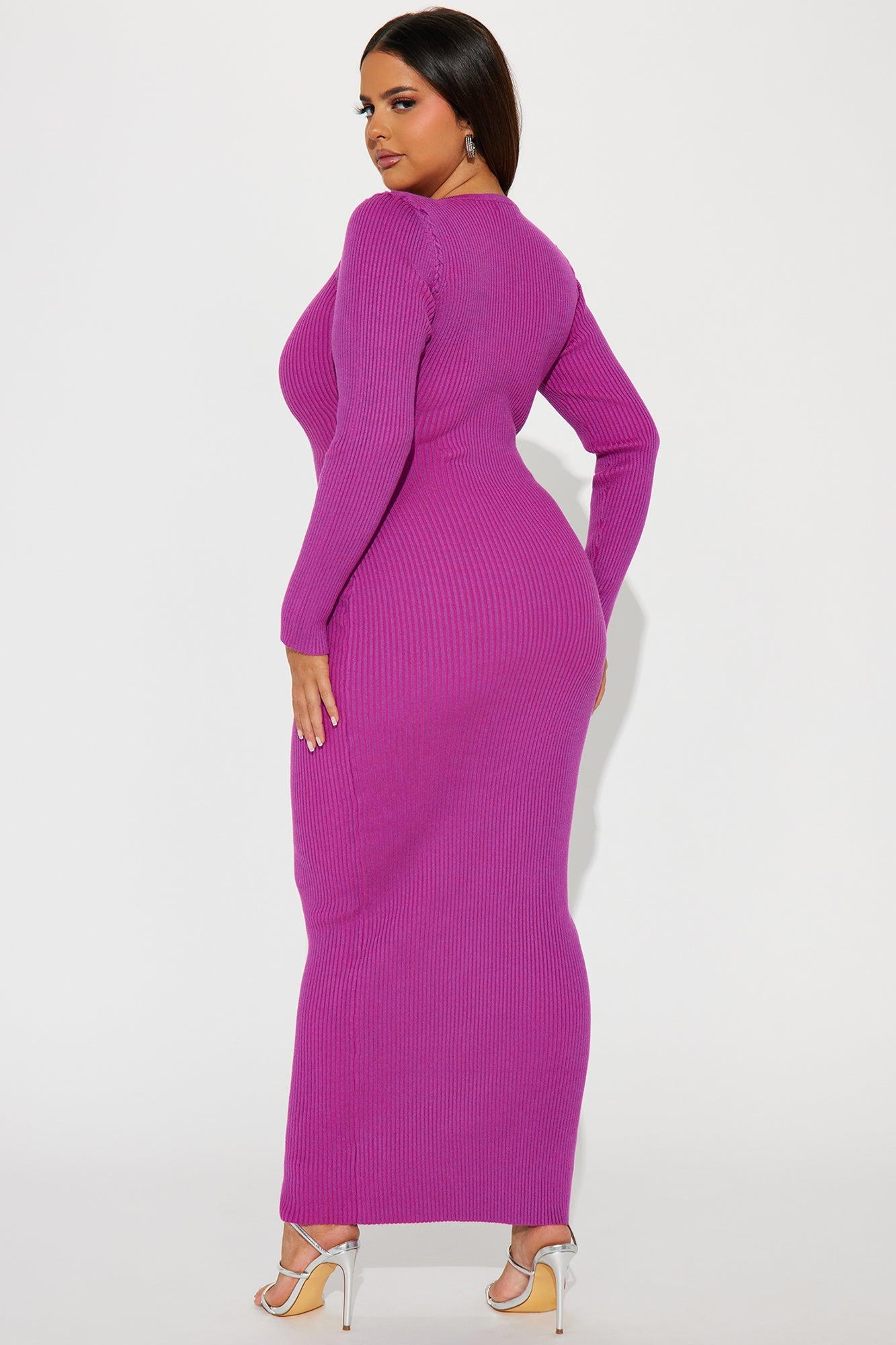 Sara Sweater Maxi Dress - Magenta Female Product Image