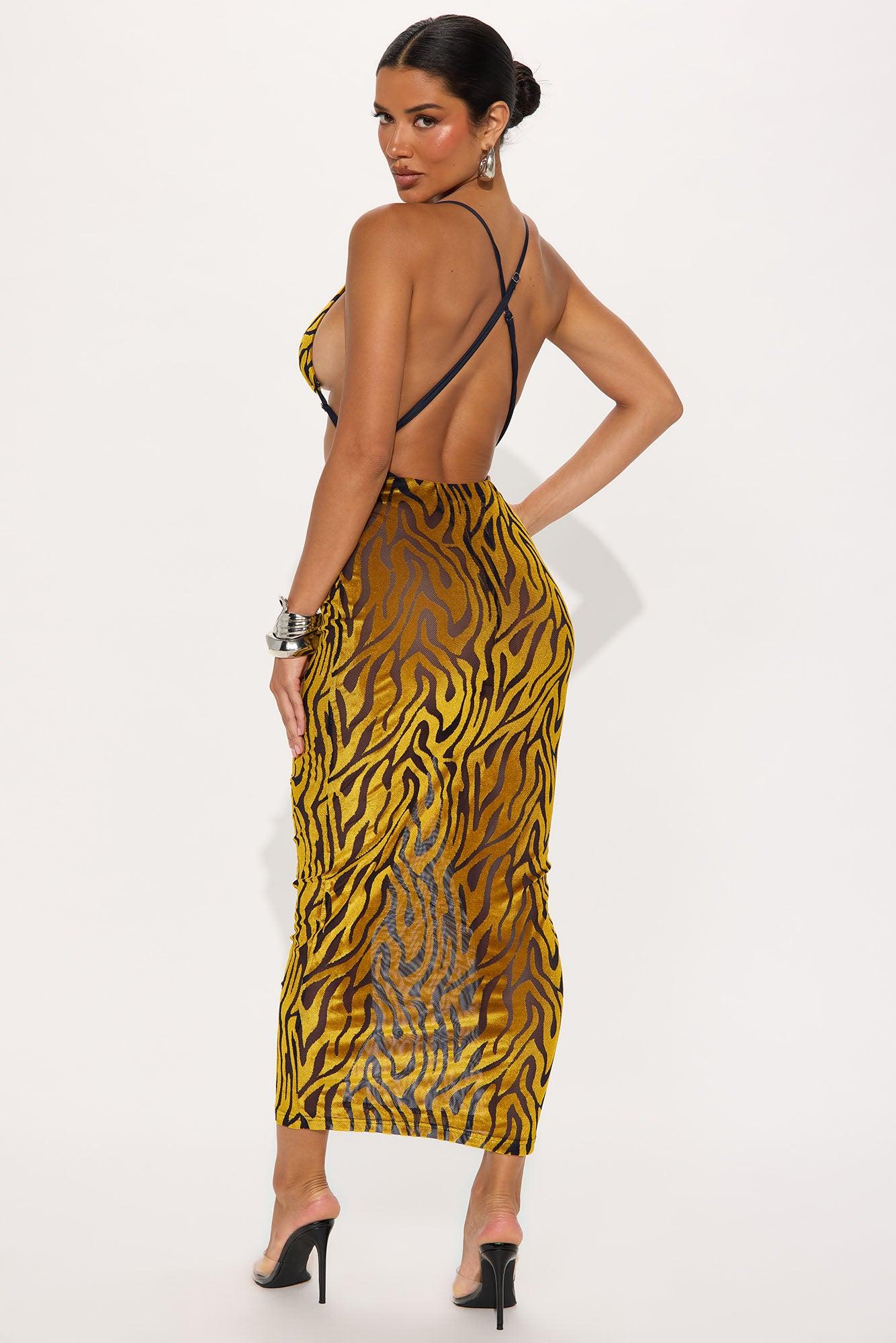 Paradise Safari 1 Piece Monokini Skirt Set - Yellow/combo Product Image