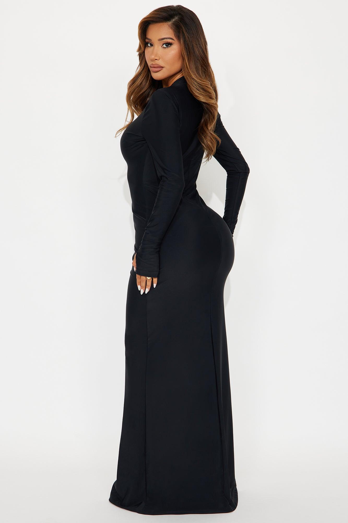 Livia Lace Up Maxi Dress - Black Female Product Image