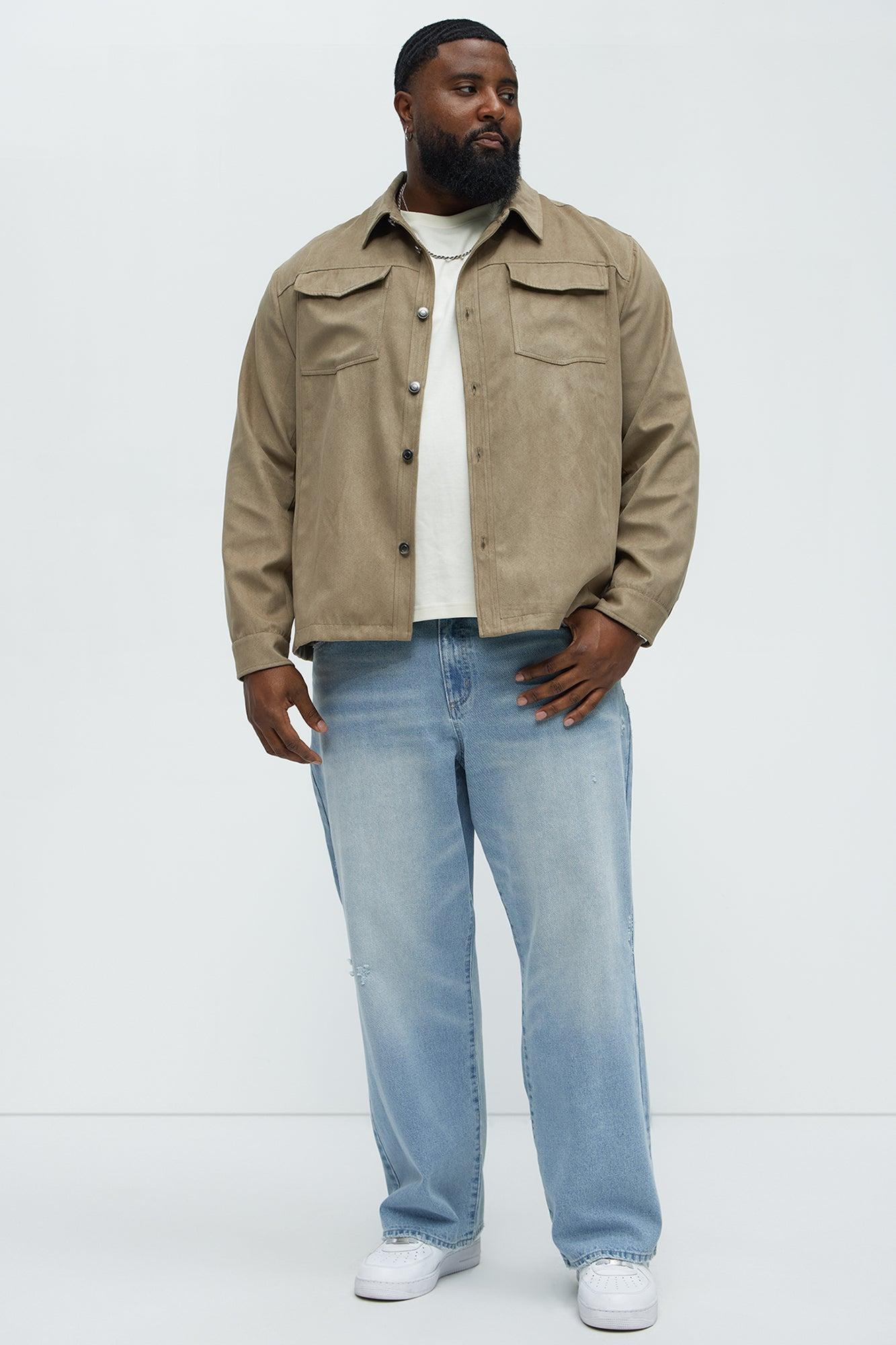 Faux Suede Shirt Jacket - Tan Product Image