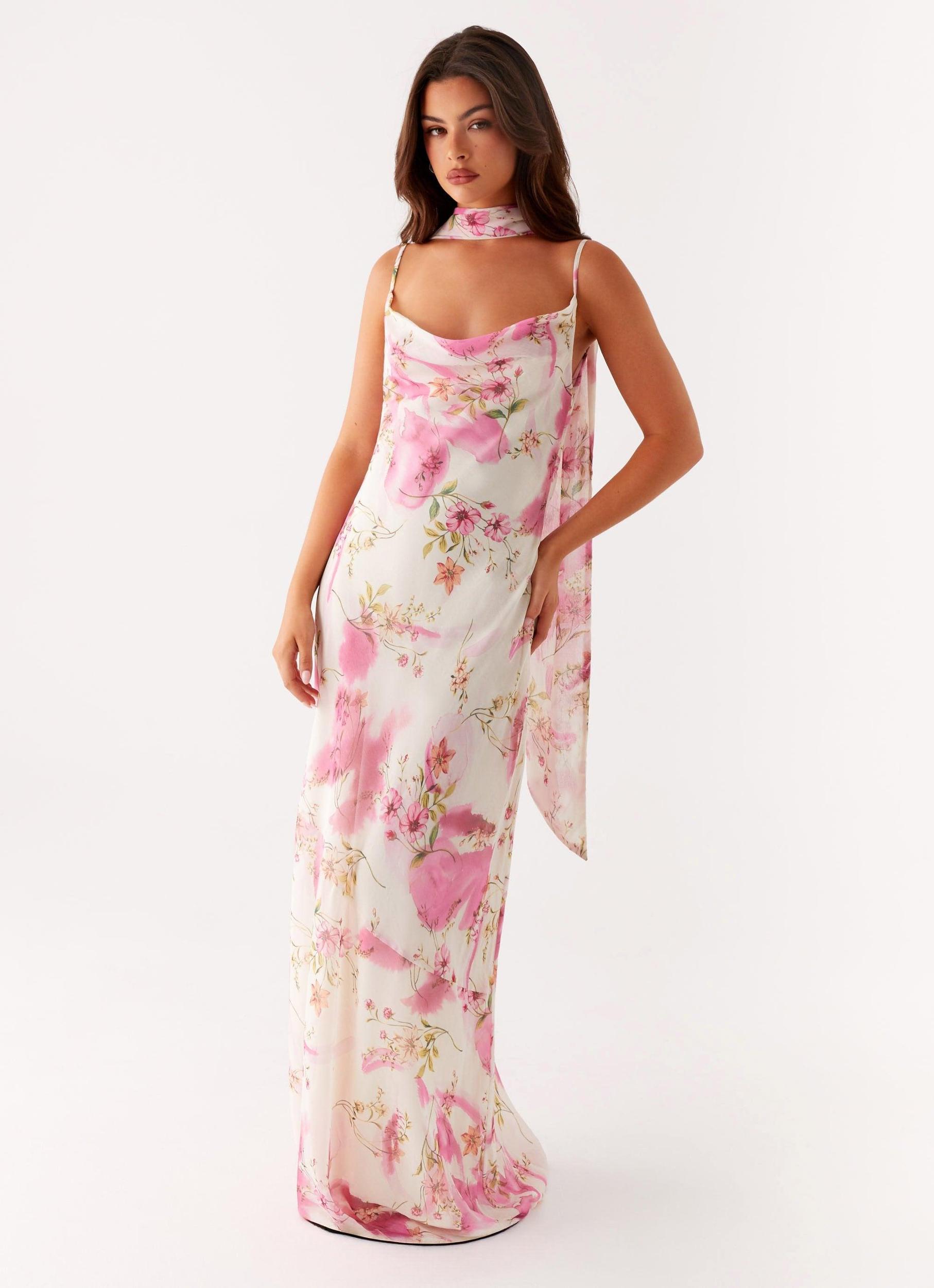 Spencer Maxi Dress - Ivory Floral Print Product Image