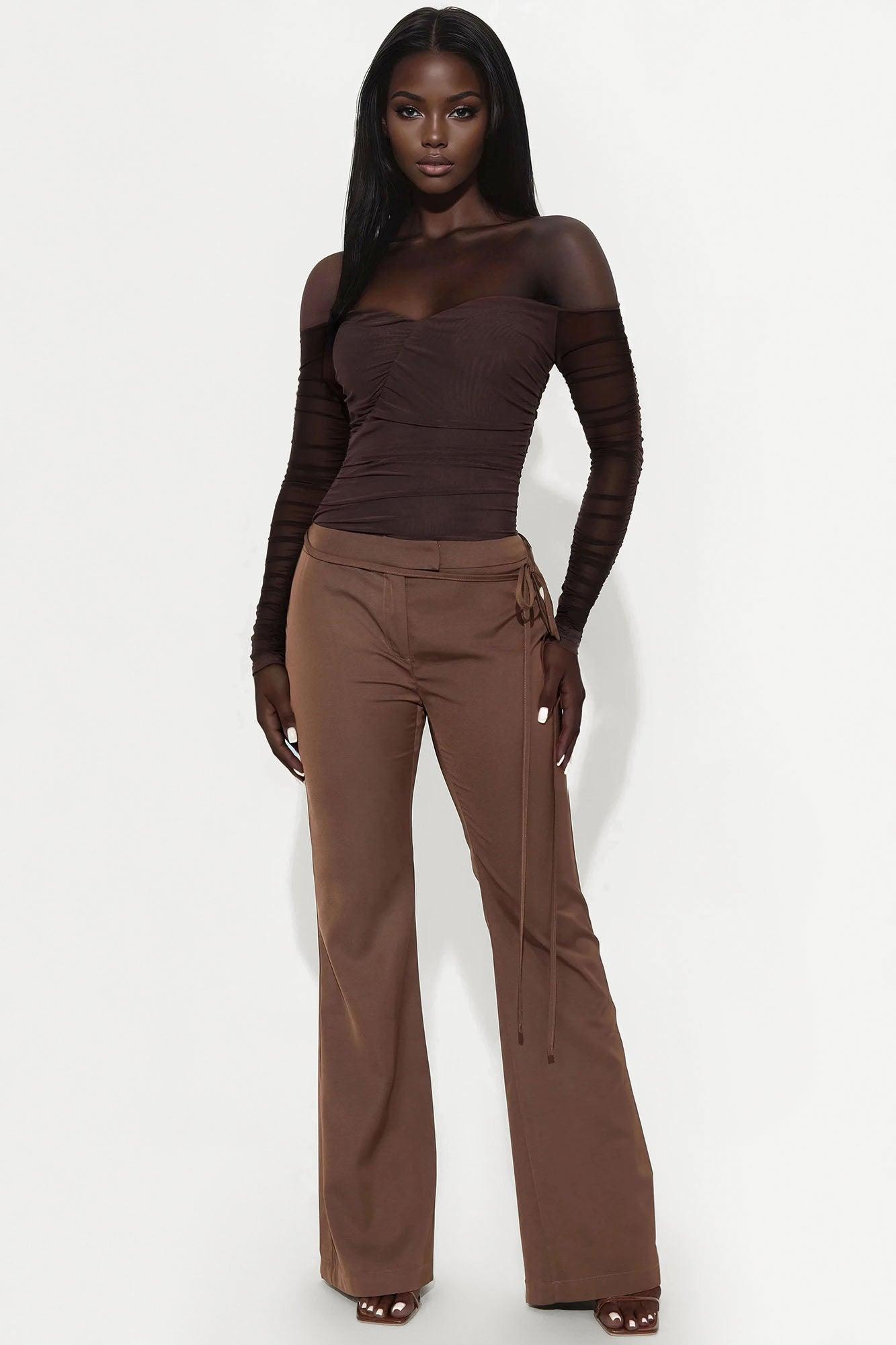 A Hot Mesh Bodysuit - Chocolate Female Product Image